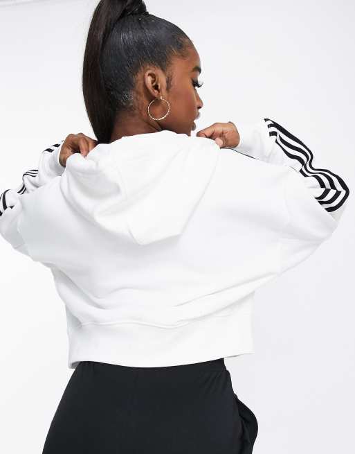 Felpa adidas 2025 cropped bianca