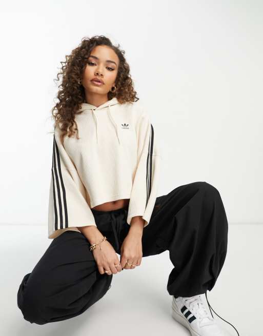 Adidas originals women's clearance cotton logo cropped hoodie
