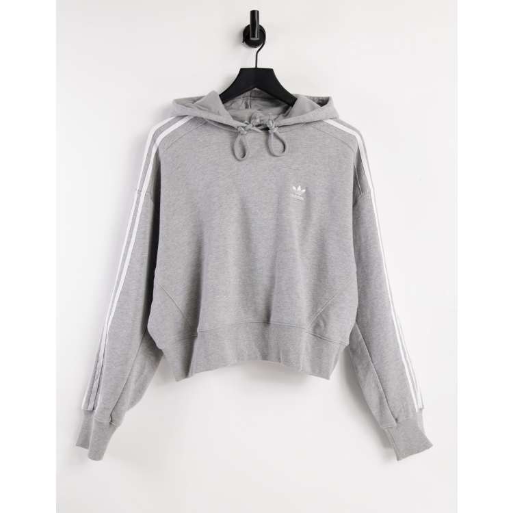 Adidas originals adicolor three stripe cropped hoodie deals