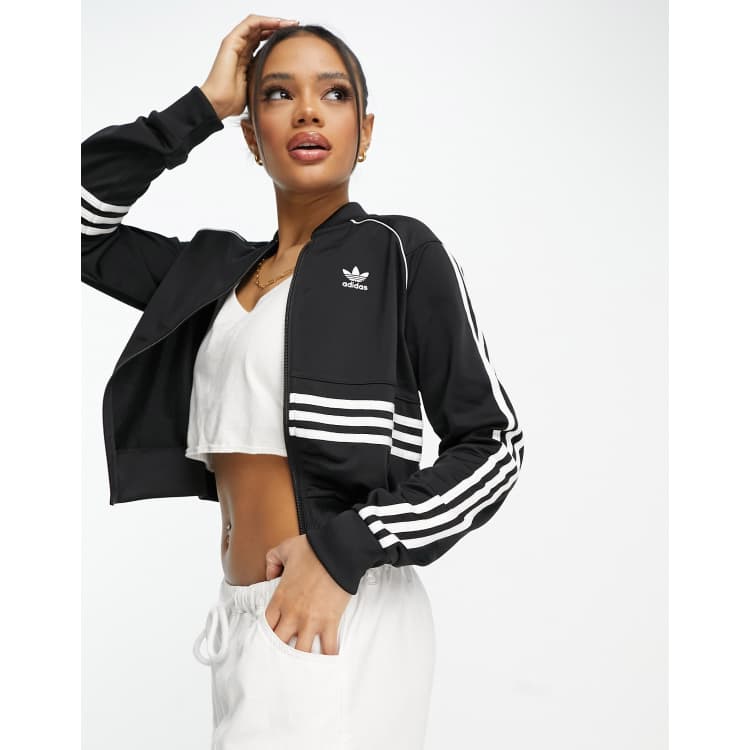 adidas Originals Adicolor cropped track jacket in black | ASOS