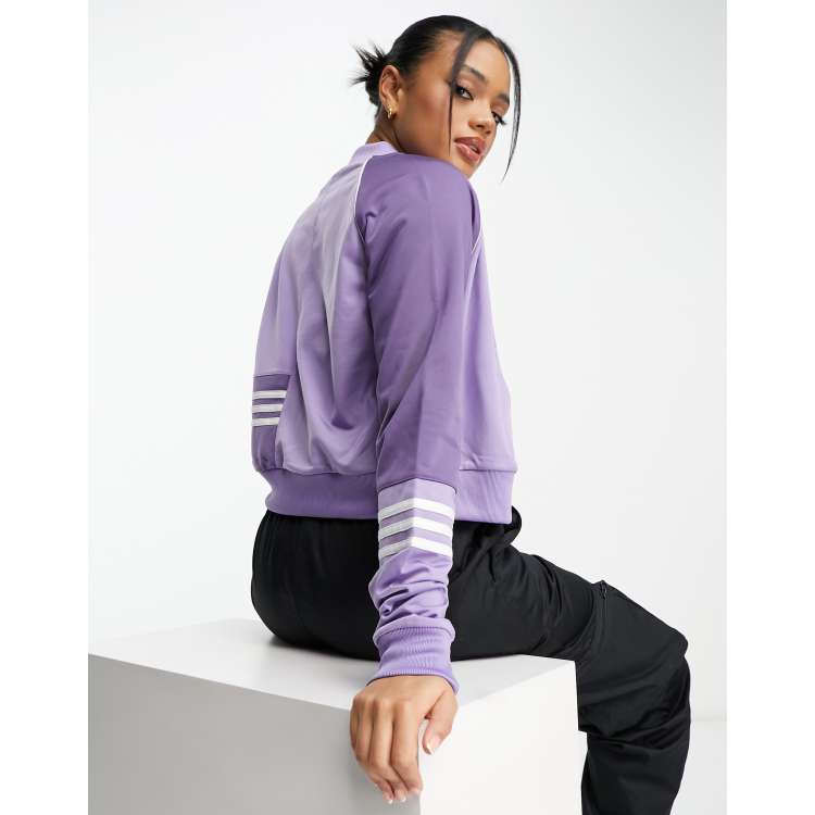 Adidas originals adicolor cropped hoodie new arrivals in lilac