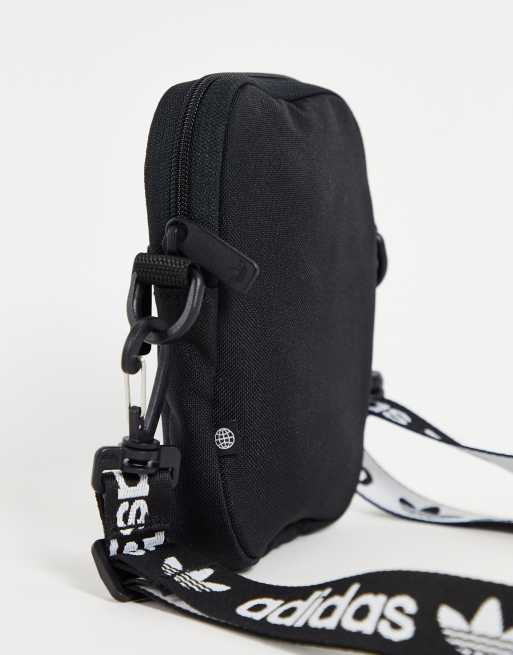adidas Originals adicolor cross body bag with branded strap in black