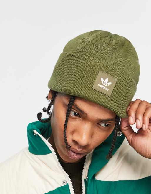 adidas olive Originals in beanie logo cuff Adicolor ASOS |