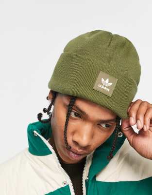 adidas Originals Adicolor cuff logo beanie in olive - ASOS Price Checker