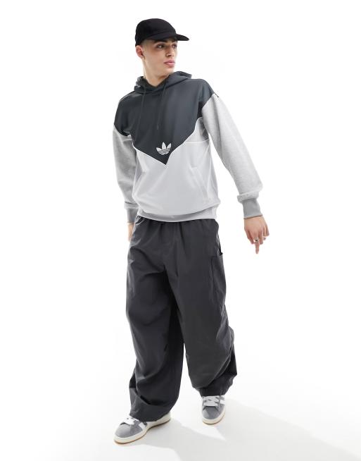 adidas Originals - Adicolor Cutline - Felpa grigia con cappuccio
