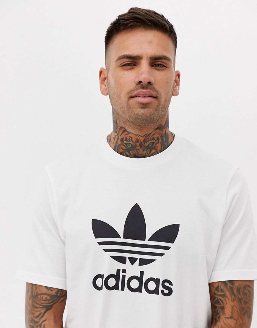 Adidas Originals - adicolor CW0710 - T-shirt bianca con logo a trifoglio-Bianco