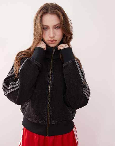 adidas Originals Adicolor 90's denim track top in black