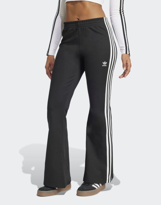 adidas Originals – Adicolor – Czarne spodnie dresowe dzwony z 3 paskami