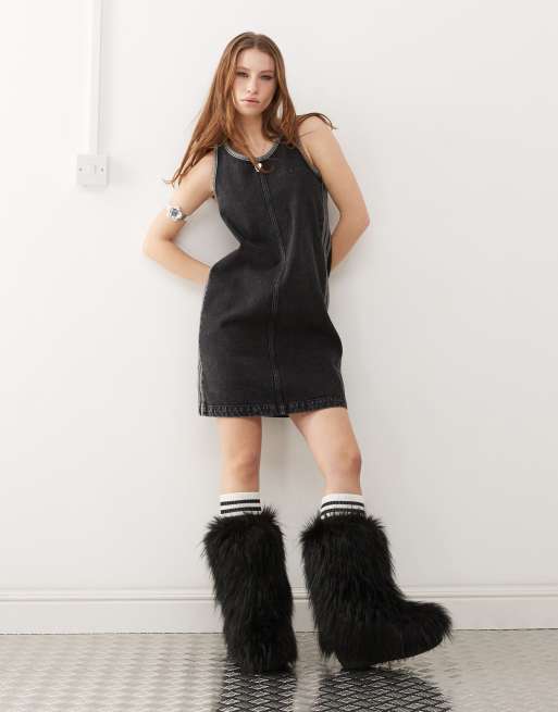 Adicolor Adidas Jurk Zwart Adidas Originals Adicolor Denim Jurk In