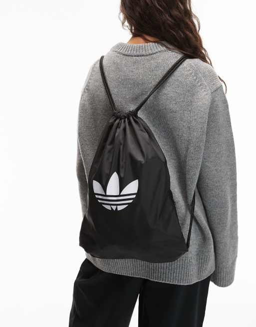 adidas Originals Adicolor drawstring bag in black, 3 of 4