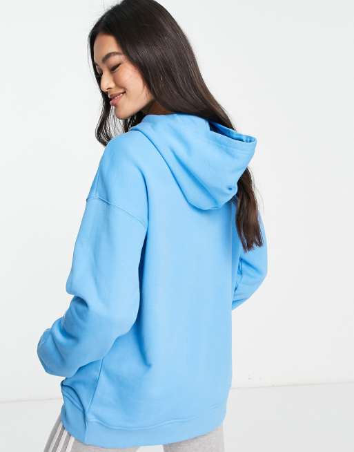 adidas Originals adicolor Felpa celeste con cappuccio e