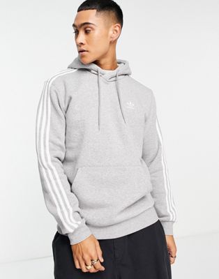 adidas Originals adicolor 3 stripes hoodie in grey - ASOS Price Checker
