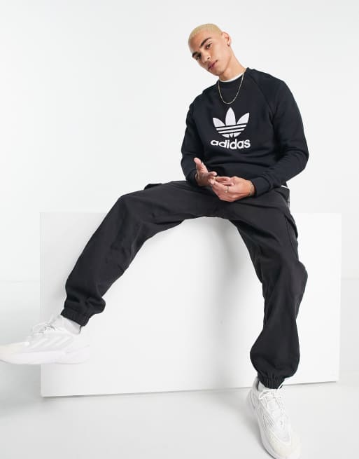 adidas Originals adicolor Felpa nera con logo a trifoglio