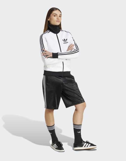 adidas Originals – Adicolor Firebird – Czarno-białe długie szorty