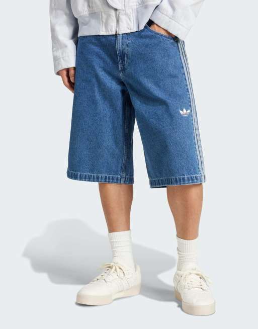 adidas Originals - Adicolor Firebird - Mellemblå denimshorts