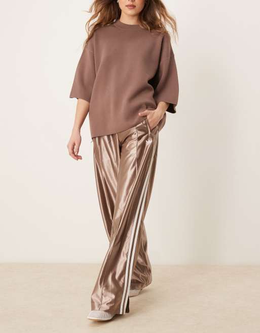 adidas Originals Adicolor Firebird oversized track pants in beige
