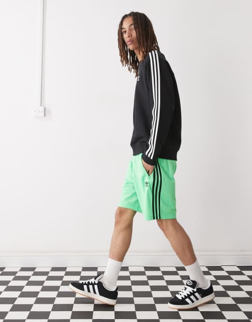 adidas Originals Adicolor firebird shorts in screaming green / black