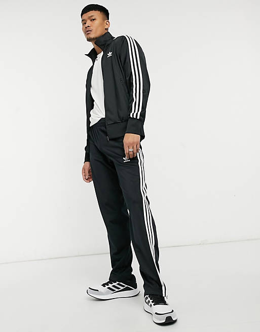repair margin Human adidas Originals adicolor Firebird three stripe sweatpants in black | ASOS