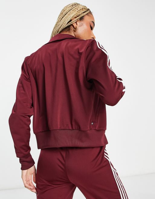 adidas Adicolor firebird track jacket in dark red - ShopStyle