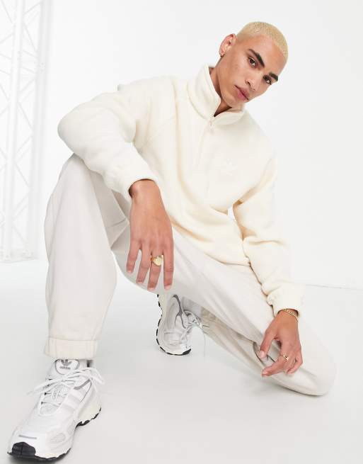 adidas Originals - adicolor - Fleece met 1/4e ritsje in wonder wit