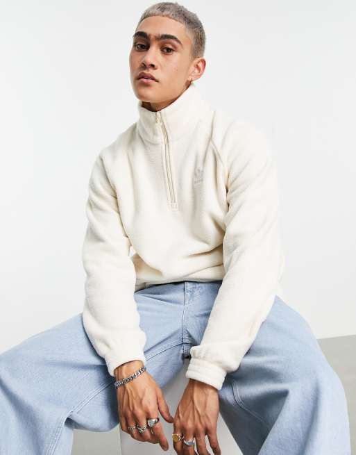 adidas Originals - adicolor - Fleece met 1/4e ritsje in wonder wit  