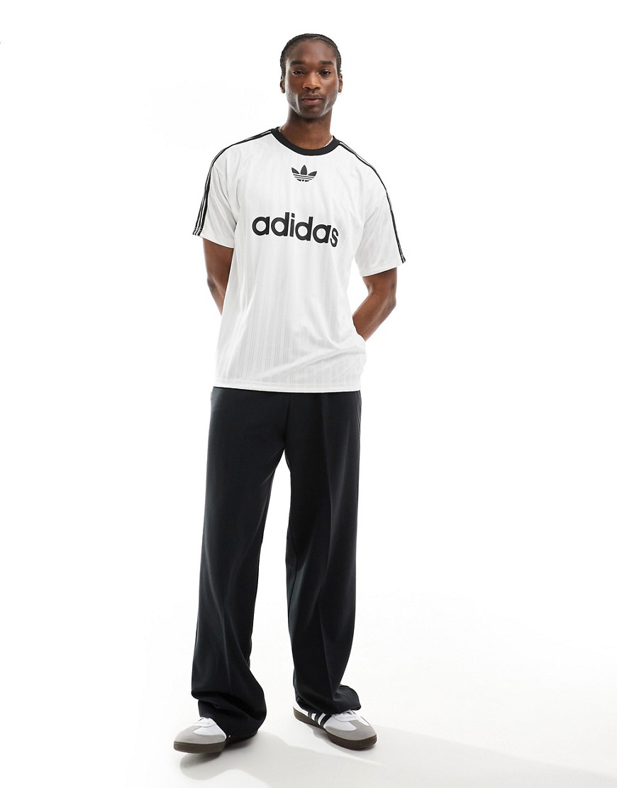 adidas Originals adicolor football t-shirt in white