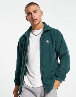 adidas Originals adicolor full zip fleece in dark green