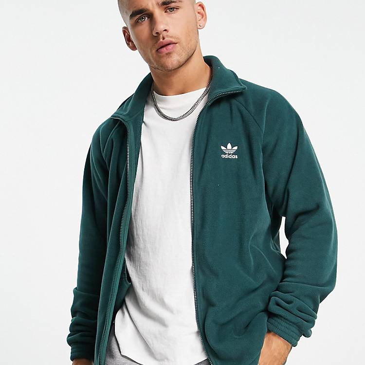 adidas Originals adicolor full zip fleece in dark green | ASOS