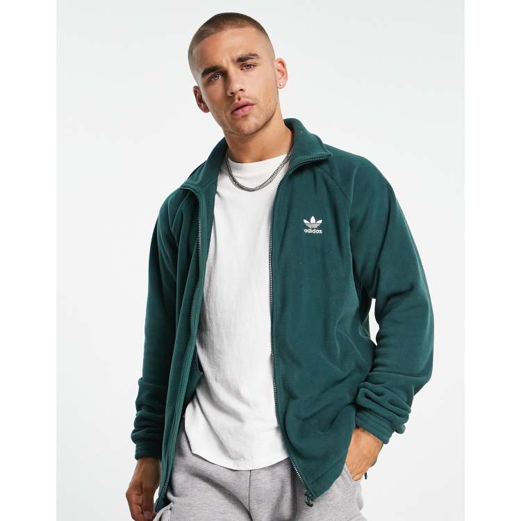 adidas Originals adicolor full zip fleece in dark green | ASOS