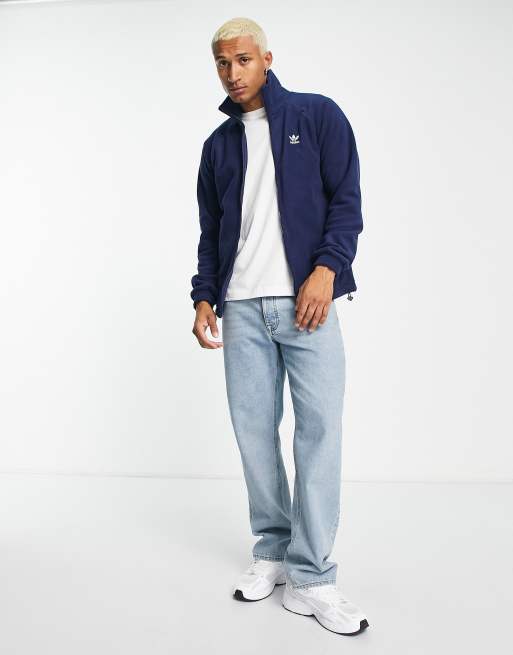 adidas Originals adicolor full zip through fleece in navy | ASOS