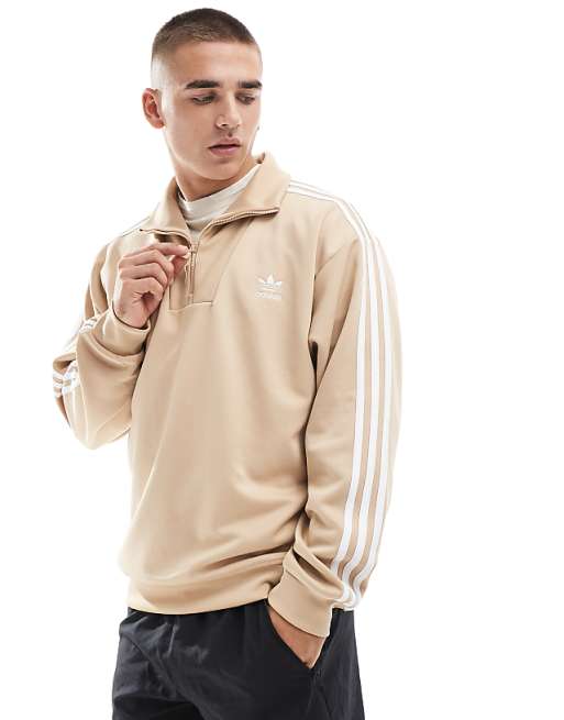 adidas Originals Adicolor Funnel Neck Track Top in beige | ASOS adidas Originals Adicolor Funnel Neck Track Top in beige | ASOS