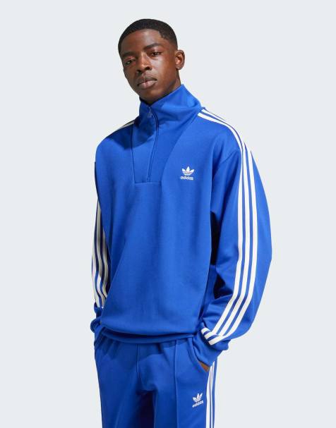 adidas Originals Adicolor funnel neck track top in semi lucid blue - view 1