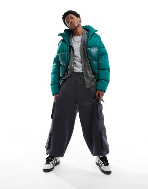 adidas Originals adicolor Gewatteerd jack in groen ASOS