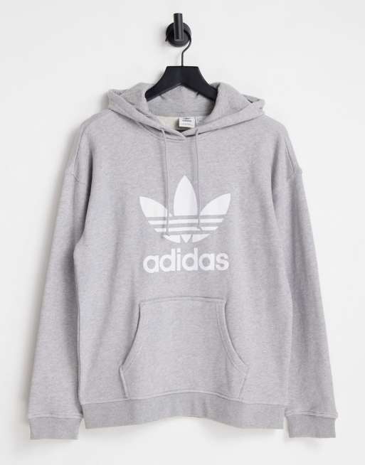 adidas Originals – adicolor – Grå huvtröja med stor logga
