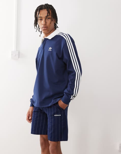 adidas Originals – Adicolor – Granatowa koszulka polo w stylu rugby z białymi detalami - view 1