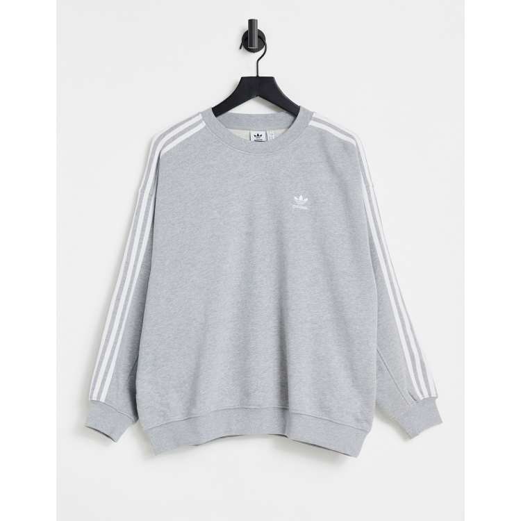 adidas Originals adicolor Grijs sweatshirt met 3 Stripes ASOS
