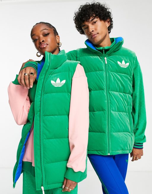 adidas Originals – adicolor – Grön pufferväst i 70-tals unisex-modell