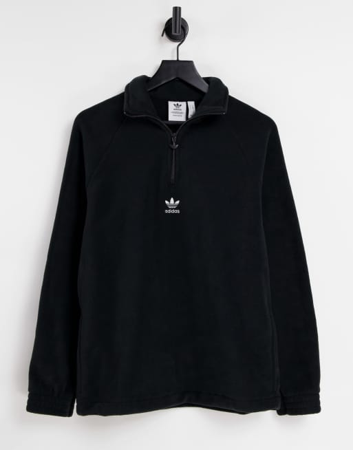 adidas Originals adicolor half zip fleece in black