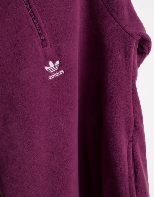 adidas Originals adicolor half zip fleece in crimson ASOS
