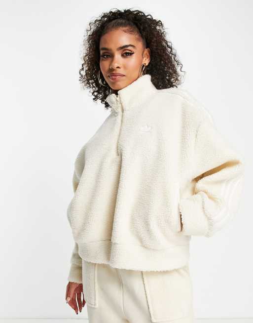 White adidas half zip hotsell
