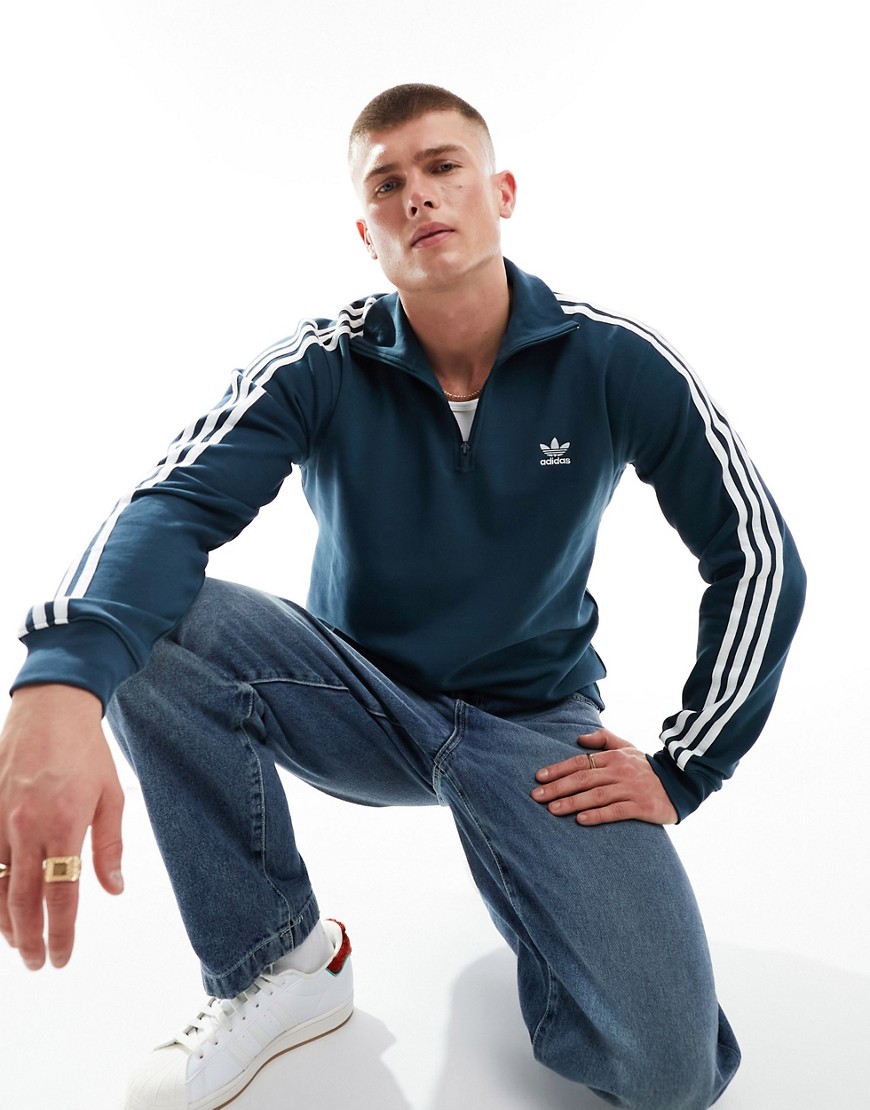 adidas Originals adicolor half zip sweatshirt in navy