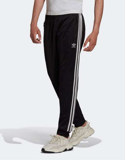 adidas Originals adicolor high shine three track pants in black |