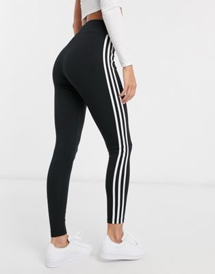 womens adidas three stripe leggings