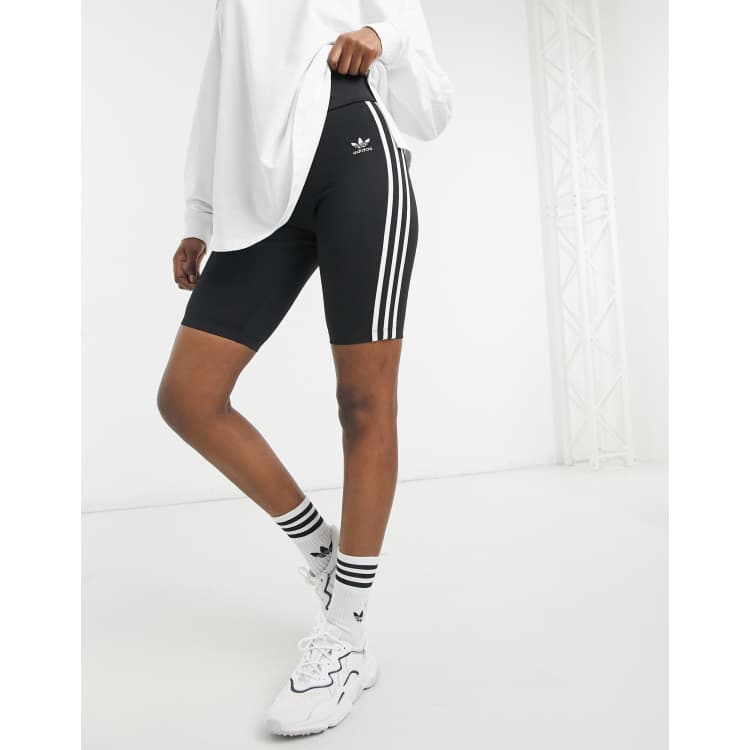 adidas Originals adicolor high waisted three stripe legging in black, ASOS