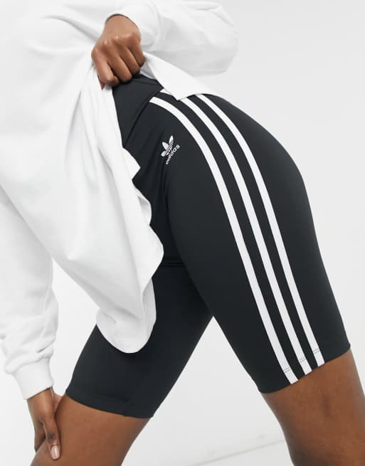 Kinderpaleis Een evenement dividend adidas Originals adicolor high waisted three stripe logo legging shorts in  black | ASOS