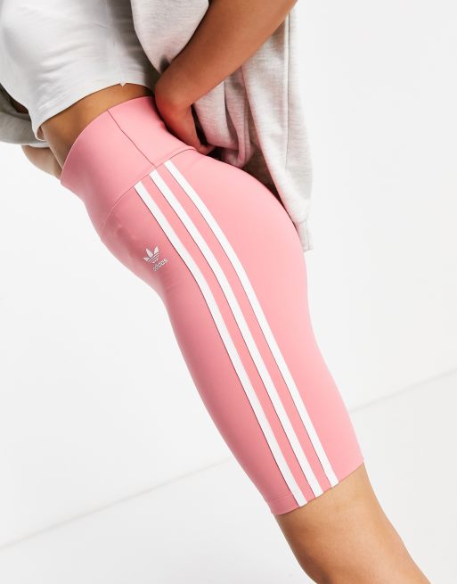 Adidas originals three cheap stripe leggings in pink