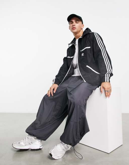 adidas Originals Adicolor hooded track jacket in black ASOS