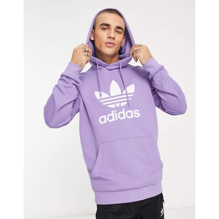 Adidas trefoil hoodie purple store
