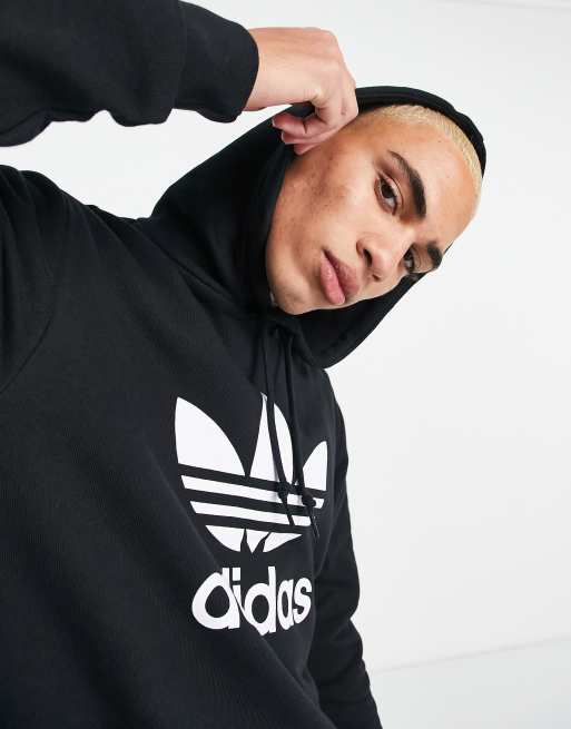 gangpad Aquarium Abstractie adidas Originals adicolor hoodie with trefoil logo in black | ASOS