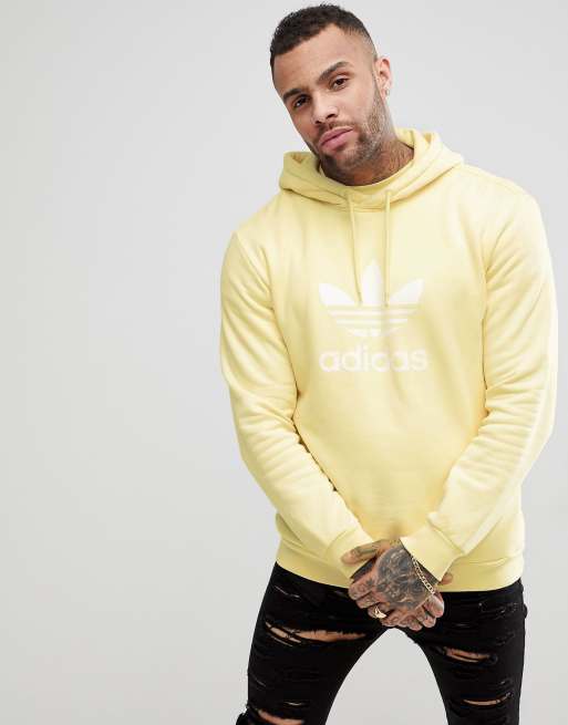 Adidas trefoil hoodie yellow hotsell